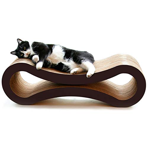 PetFusion Ultimate Cat Scratcher Lounge, Reversible Infinity Style in Multiple Colors. Made from Recycled Corrugated Cardboard, Durable & Long Lasting