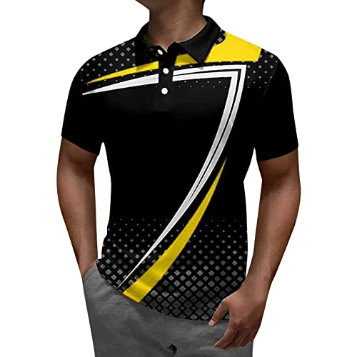 Polo Shirts for Men Quick Dry Short Sleeve Golf T Shirt,Regular Fit Solid Deck Shirts Moisture Wicking Athletic Casual Collared T-Shirt