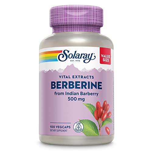 SOLARAY Berberine 500 mg from Indian Barberry Root, Berberine HCl Extract for Healthy Metabolism and Ketone Synthesis Support, AMPK Activator, 60 Day Guarantee