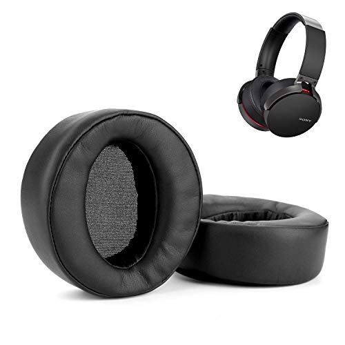 WADEO Replacement Ear Pads Earpads Cup Cover Memory Foam Cushion for Sony MDR-XB950BT XB950B1 XB950N1 XB950AP Bluetooth Wireless Headphones, 2 Pieces Black