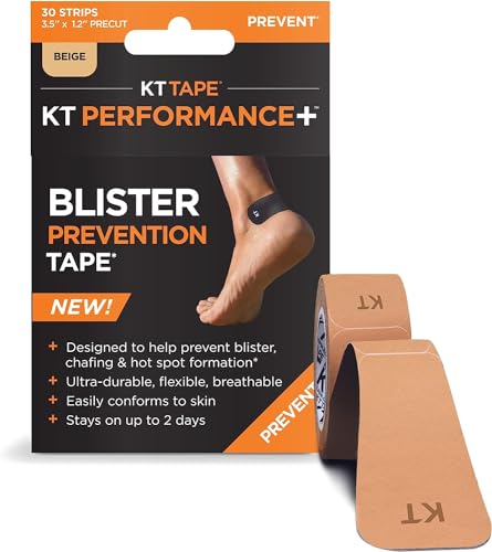 KT Tape, Blister Prevention Tape, 30 Count, 3.5' Precut Strips, Beige