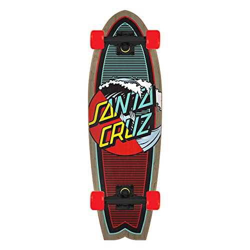 Santa Cruz Classic Wave Splice Dot Shark Cruiser Skateboard, 27' x 8.8'