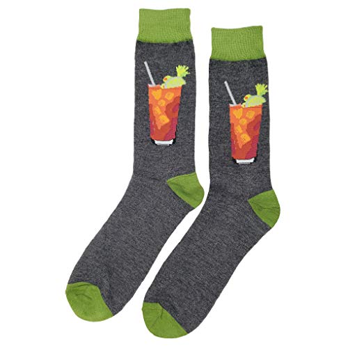 SockFly Bloody Mary Dress Socks Funny Novelty Crazy Fun Design Men Size 8-12 Cotton Casual Crew Colorful Funky Fancy Socks Gift for Men