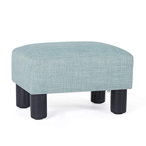 Adeco 15x10.8x8.7inch Small Ottoman Footstool- Mordern Rectangle Soft Fabric Footrest