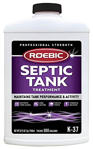 Roebic K-37-Q Septic Tank Treatment: Removes Clogs, Environmentally Friendly Bacteria Enzymes, Safe for Toilets, 32 Fl Oz - Lasts 1 Year, 32 Ounces