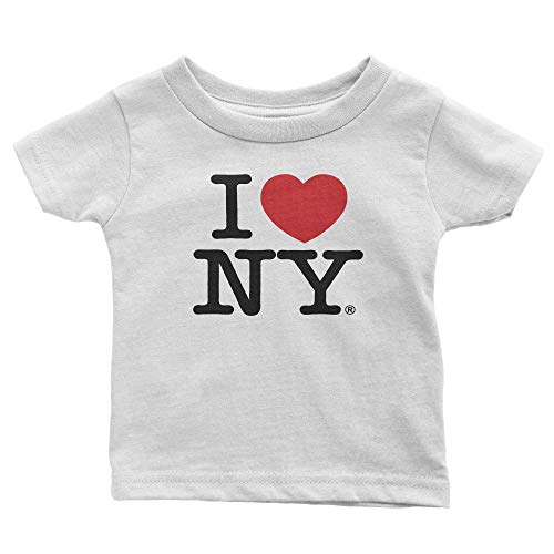 I Love NY Baby Tee Infant T-Shirt Officially Licensed (White, 12M)