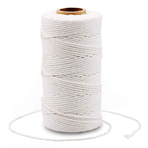 G2PLUS White String, Cotton Bakers Twine，328 Feet 2MM Natural White Cotton String for Crafts, Gift Wrapping Twine, Home Decor, Gift Packaging