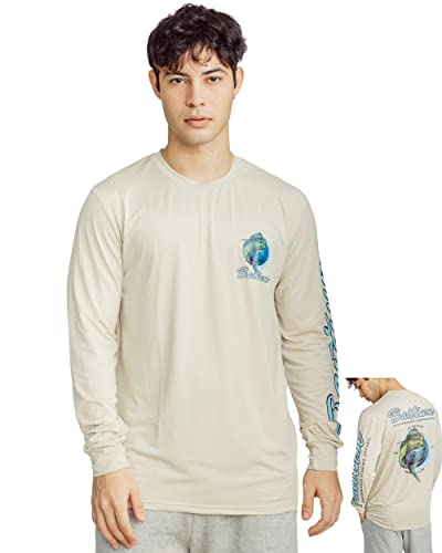 Fishing Shirts for Men Long Sleeve Tee - UV Sun Protection UPF 50 PFG T-Shirt - Unisex Mahi Mahi - Breathable Quick Dry Dri Fit (XX-Large, Beige)