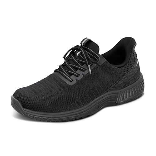 Orthofeet Women's Orthopedic All Black Knit Kita Hands-Free Sneakers, Size 8 Wide