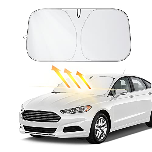 Car Shade Front Windshield-Portable Folding Strong UV&Heat Resistant Sun Blocker- Keeps Car Cool,Universal Windshield Cover Sun Shade Fit Car, Truck, SUV (M(55.12 * 27.56inch)