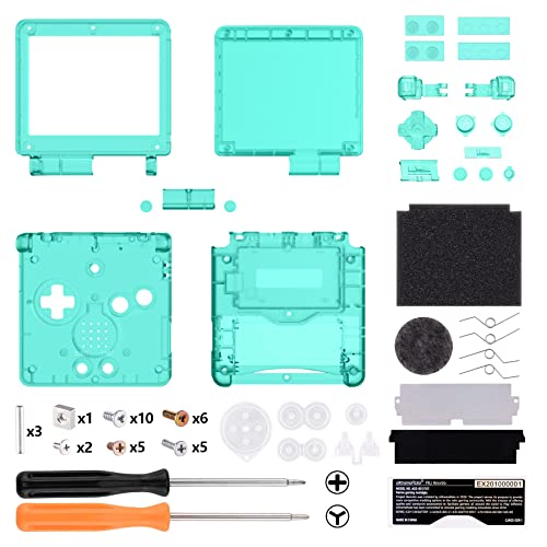 IPS Ready Upgraded eXtremeRate Emerald Green Custom Replacement Housing Shell for Gameboy Advance SP GBA SP – Compatible with Both IPS & Standard LCD – Console & Screen NOT Included