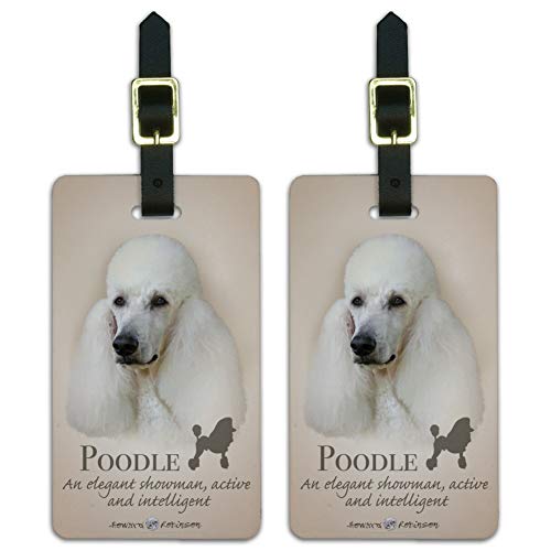 Poodle Dog Breed Luggage ID Tags Suitcase Carry-On Cards - Set of 2