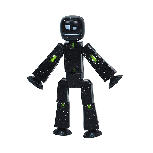 Zing StikBot Single Pack - includes 1 StikBot - Collectible Action Figures and Accessories, Stop Motion Animation, Ages 4 and Up (Solid Black Sparkle)