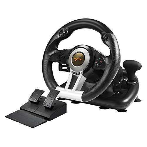 PXN PC Racing Steering Wheel, V3II USB Car Driving Race Gaming Steering Wheel with Pedals for Windows PC, PS3, PS4, Nintendo Switch, Xbox One, Xbox Series X/S