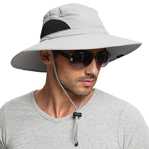 EINSKEY Unisex Sun Hat, Waterproof Wide Brim Bucket Hat Packable Boonie Hat for Fishing Hiking Gardening Safari Beach