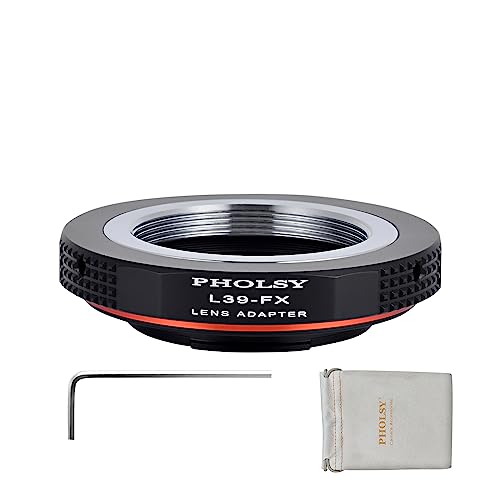 PHOLSY L39 to FX Lens Mount Adapter Compatible with Leica M39 (L39 LTM 39mm) Lens to Fujifilm X Mount Camera Body Compatible with Fujifilm X-H2S, X-Pro3, X-T5, X-T4, X-S20, X-S10, X-T30II, X-E4 etc.