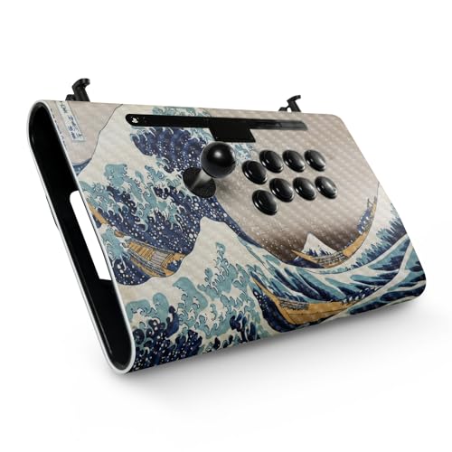 Carbon Fiber Gaming Skin Compatible with Victrix Pro FS - Great Wave of Kanagawa - Premium 3M Vinyl Protective Wrap Decal Cover - Easy to Apply | Crafted in The USA by MightySkins