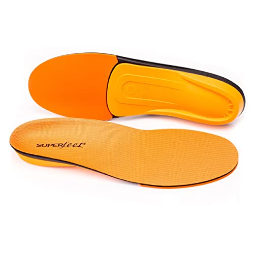 Superfeet All-Purpose High Impact Support Insoles (Orange) - Trim-To-Fit Orthotic Arch Support Shoe Inserts - Professional Grade - Men 7.5-9 / Women 8.5-10
