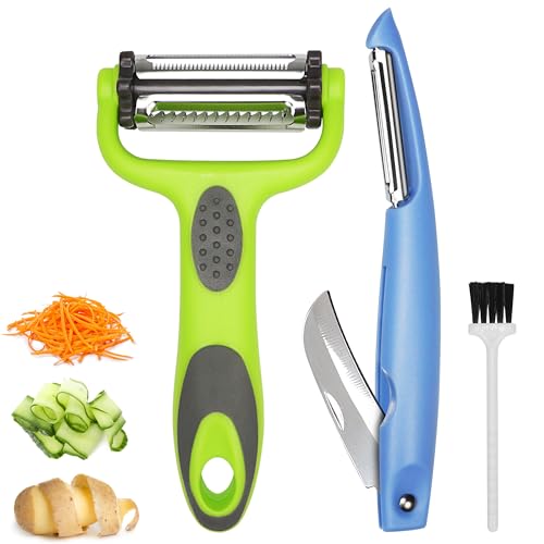 M Jingmei Vegetable Peeler Potato Peelers for Kitchen, Y and I Multi 3 In 1 Peeler Set, Carrot Cucumber Julienne Peeler with Stainless Steel Blade