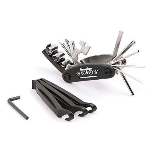 WOTOW Bike Repair Tool Kit, 16 in 1 Bicycle Multitool with Bike Tire Levers Hex Spoke Wrench, Multi Function Accessories Set for Road Mountain Bikes