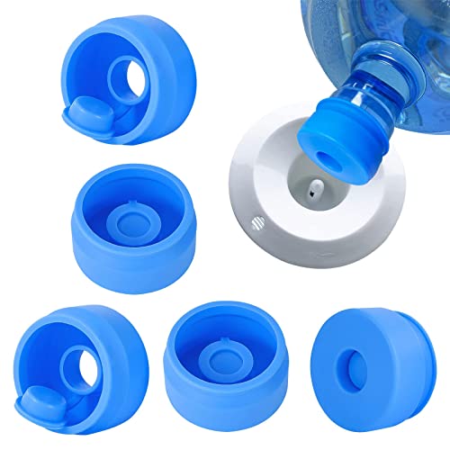 Gofriipai 3 and 5 Gallon Water Jug Cap, Silicone Reusable Replacement Cap, Non Spill Bottle Caps for 55mm Bottle Water Dispenser Caps - Pack of 3
