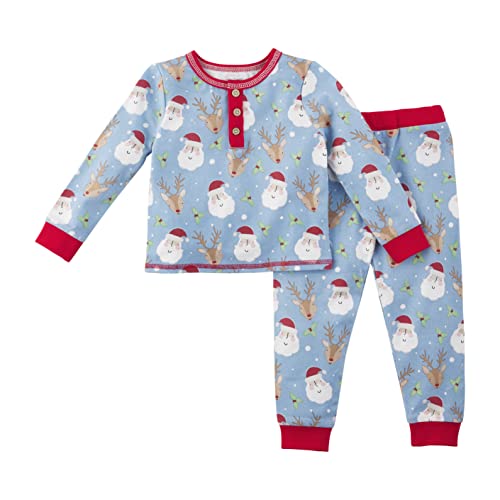 Mud Pie baby boys Santa Clause Pajamas and Toddler Sleepers, Blue, 4T US