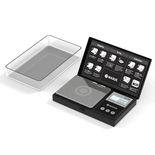 MAXUS Precision Pocket Scale 500g x 0.01g, Digital Gram Scale with Tray, Small Food Scale, Jewelry Scale, Ounces Grains Scale with Backlit LCD