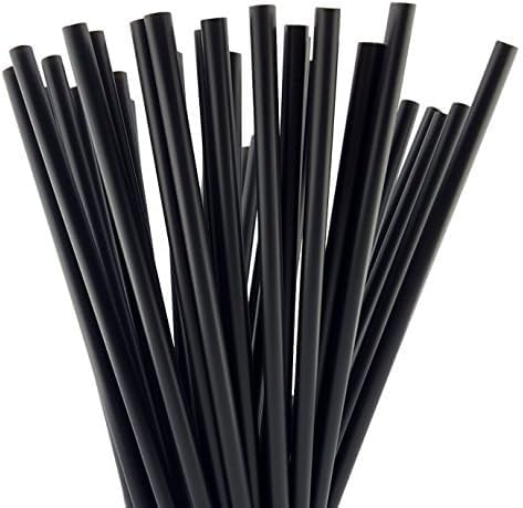 vaoruteng 10 Inch Drinking Straws(10 Inch x 0.28 Inch)(250PCS, Black)