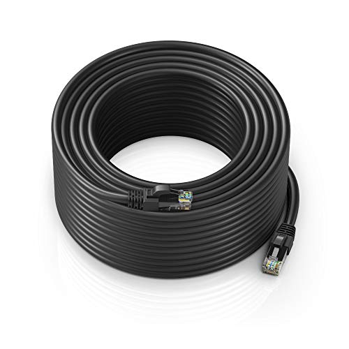 Maximm Ethernet Cable 200 ft CAT6 High Speed Internet Network LAN Cable Cord, Outdoor Waterproof (Black)