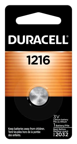 Duracell CR1216 3V Lithium Battery, 1 Count Pack, Lithium Coin Battery for Key Fob, Car Remote, Glucose Monitor, CR Lithium 3 Volt Cell