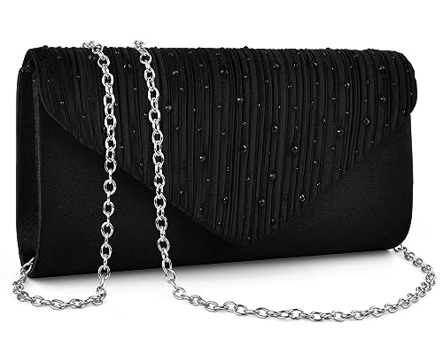 TINDTOP Evening Clutch Purses for Women, Formal Party Clutch Bags Sparkling Shoulder Envelope Handbags Wedding Cocktail Prom Clutches
