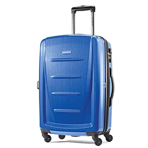 Samsonite Winfield 2 Hardside Expandable Luggage with Spinner Wheels, Checked-Medium 24-Inch, Nordic Blue