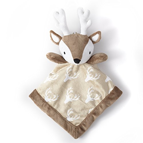 Levtex Home - Baby Deer Security Blanket - Soft and Cuddly Lovey - Plush - Tan, Taupe, Brown - Nursery Gift