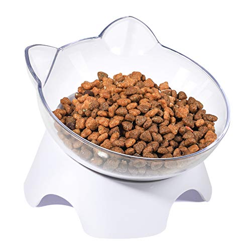 MILIFUN Anti Spill Tilted Cat Food Bowls, Whisker Fatigue Elevated Bowls Set for Cat and Puppy, Cat Bowl Holds About 1 Cup of Pet Food