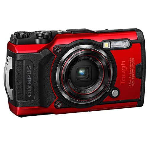 OM SYSTEM OLYMPUS TG-6 Red Underwater camera, Waterproof, Freeze proof, High Resolution Bright, 4K Video 44x Macro shooting