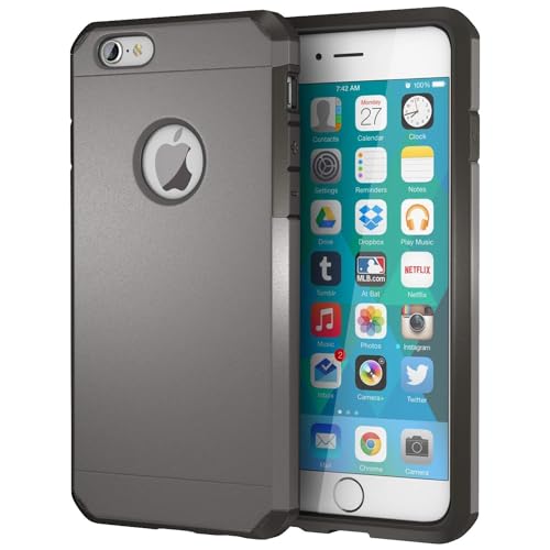 ImpactStrong for iPhone 6 / iPhone 6s Case Heavy Duty Dual Layer Protection Cover (Gun Metal)