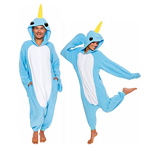 Funziez! Adult Onesie Halloween Costume - Animal and Sea Creature - Plush One Piece Cosplay Suit for Adults, Women and Men