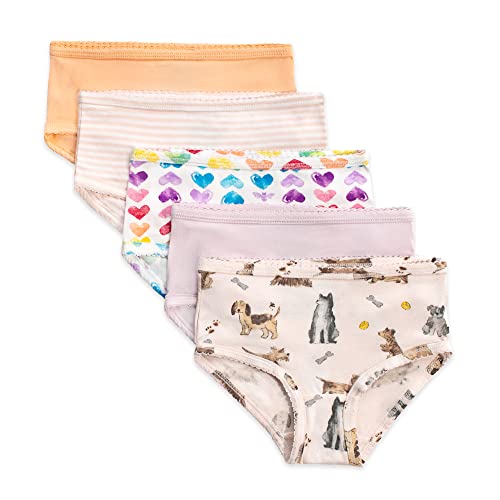 Burt's Bees Baby Toddler Girls' Underwear, Organic Cotton Panties, Tag-Free Comfort Briefs, Pack of 5