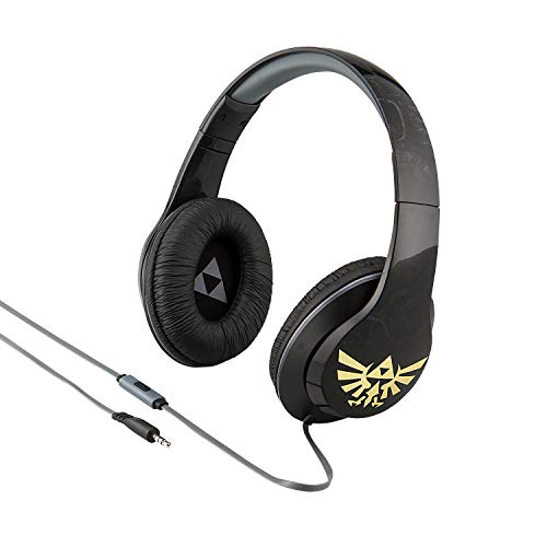 eKids Nintendo Legend of Zelda Headphones with Microphone, Adjustable Headband, Stereo Sound, 3.5mm Jack, Wired Headphones Tangle-Free