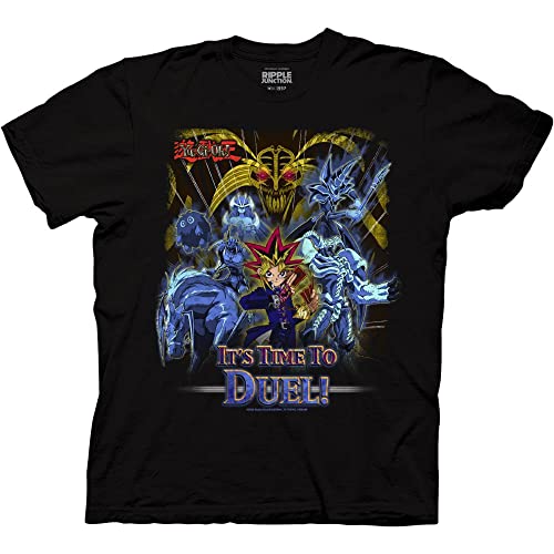 Ripple Junction Yu-Gi-Oh! Duel Monsters Yugi with Monsters Anime Adult T-Shirt Officially Licensed Medium Black