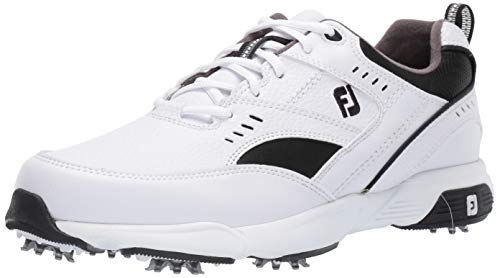 FootJoy Men's Sneaker Golf Shoes, White/Black, 10.5