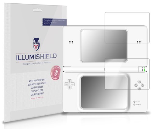 ILLUMISHIELD Screen Protector Compatible with Nintendo DS Lite (3-Pack) Clear HD Shield Anti-Bubble and Anti-Fingerprint PET Film