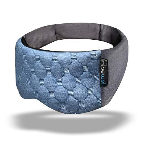 Lewis N. Clark Big Wrap Eye Mask to Block Light for Travel, Sleep Aid for Airplane, Hotel, Airport, Insomnia + Headache Relief, Blue