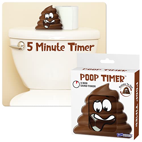 Funwares Poop Timer, Funny Gag Gifts for Guys Who Spend Serious Time in The Bathroom, for Dad, Husband, Brother, and Boyfriend.