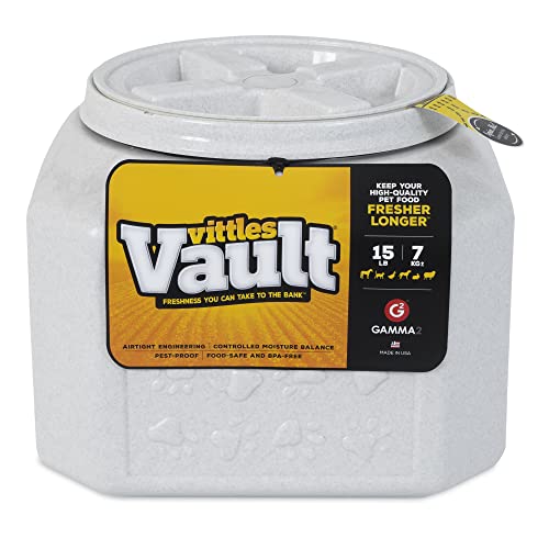 Gamma2 Vittles Vault Dog Food Storage Container With Airtight Lid, Up To 10-15 Pounds Dry Pet Food Storage, Made in USA