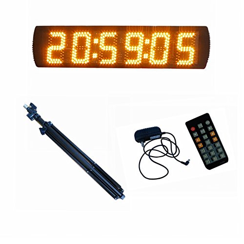 AZOOU Giant 5-inch LED Race Timing Clock Timer with Tripod for Semi-outdoor/Outdoor Running Events IR Remote Control