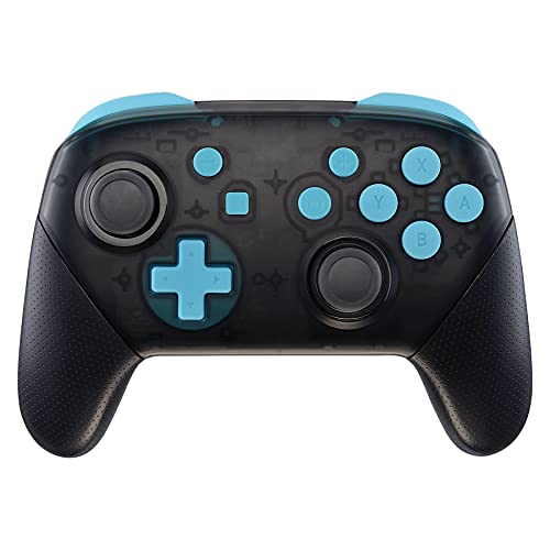 eXtremeRate Heaven Blue Repair ABXY D-pad ZR ZL L R Keys for Nintendo Switch Pro Controller, Glossy DIY Replacement Full Set Buttons with Tools for Nintendo Switch Pro - Controller NOT Included