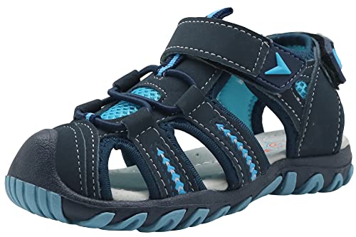 Apakowa Kid's Boy's Soft Sole Close Toe Sport Beach Sandals (Toddler/Little Kid) (Color : Blue, Size : 7 M US Toddler)