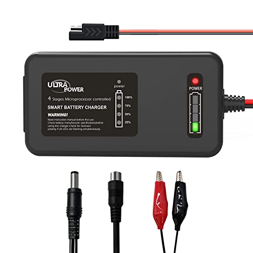 ULTRAPOWER 4-Amp 14.6 Volt LiFePO4 Battery Charger,12.8 Volt LiPO Lithium Battery Charger,4-Stages Smart Battery Charger for Cars,Motocycles,Golf Carts,UAV,Fishing Boat,Automatically Active BMS