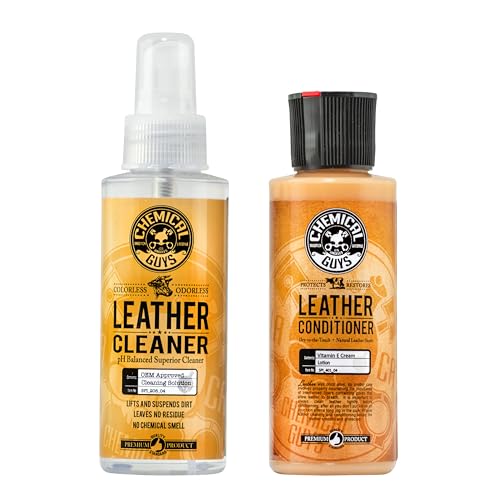 Chemical Guys SPI_109_04 Leather Cleaner and Conditioner Complete Leather Care Kit for Use on Car Interiors, Leather Apparel, Furniture, Shoes, Boots, Bags & More (2 - 4 fl oz Bottles)